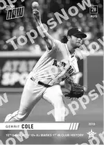 Gerrit Cole 2019 Topps NOW #762 Card Details