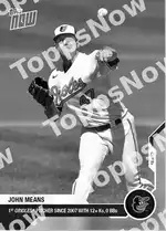 1st Orioles Pitcher Since 2007 with 12+ Ks, 0 BBs 2020 Topps NOW #295 カード情報