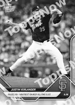 Justin Verlander - 2025 MLB Topps NOW® - Card 614 - PR: 637