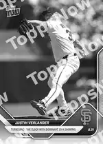 Justin Verlander - 2025 MLB Topps NOW® - Card 639 - PR: 411